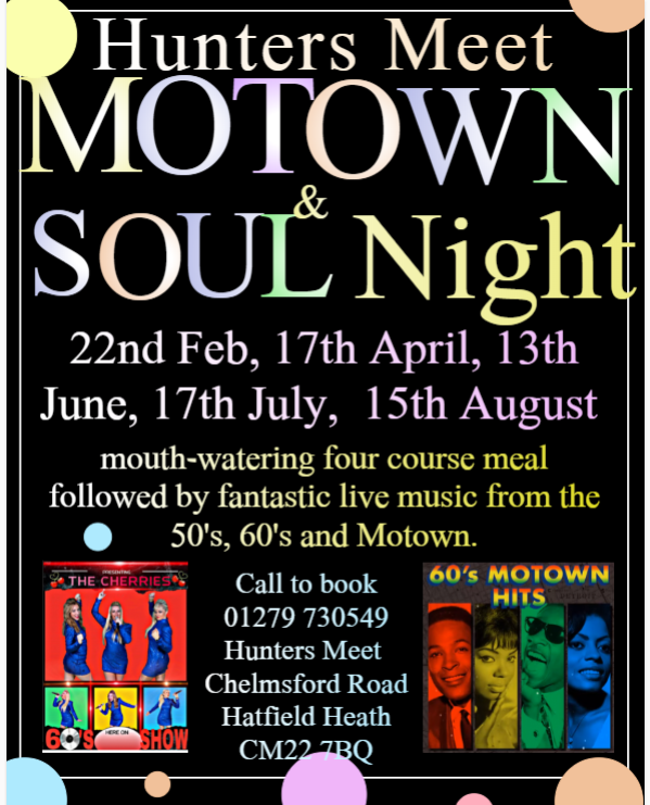 motown-and-soul-nights-2020 - Hunters Meet Hotel near Stansted Airport ...