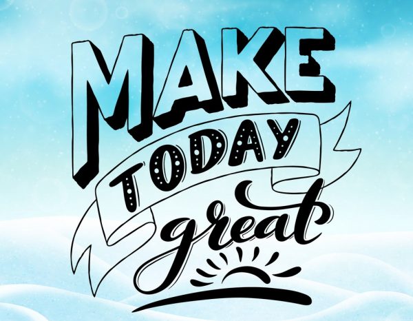 Make today great. Inspirational phrase. Modern calligraphy quote with